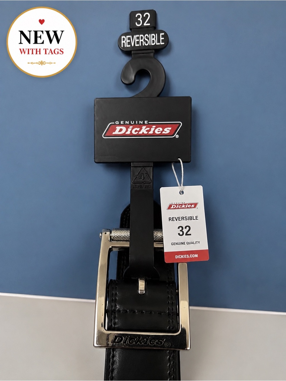 Dickies Reversible Belt Black Brown Size 32 Genuine Leather